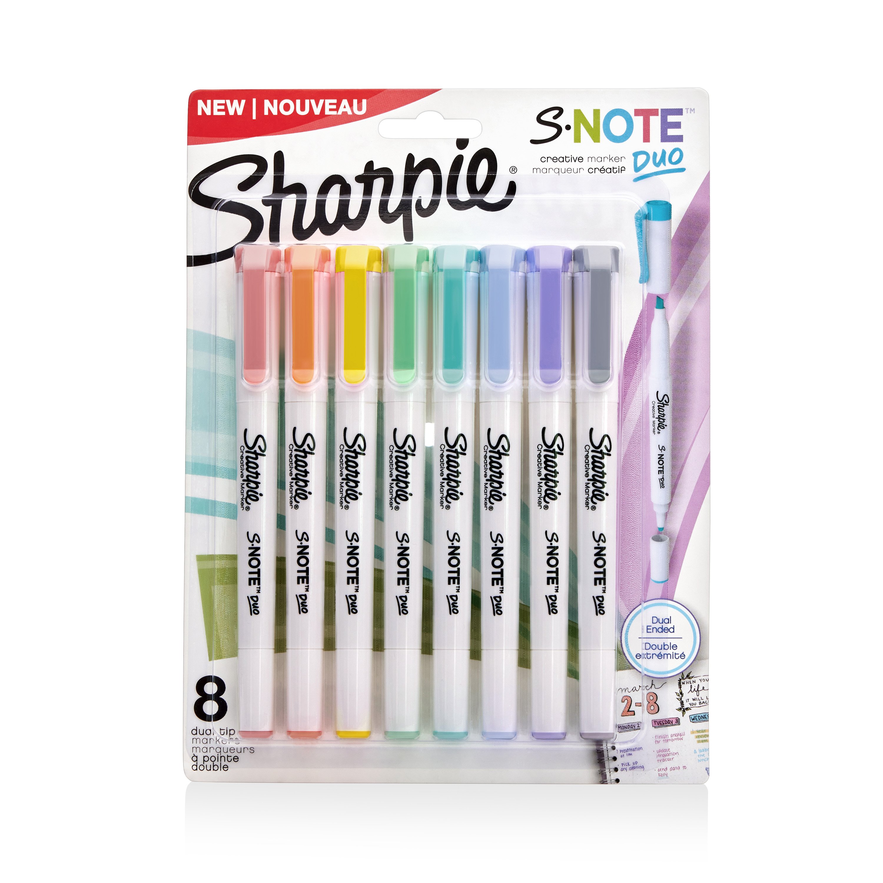 Ooly Pastel Hues Dual Tip Markers - Set of 12 Water Based Colored Markers,  Chisel Tip and Point Tip on each Marker for Kids, Double Ended Markers for