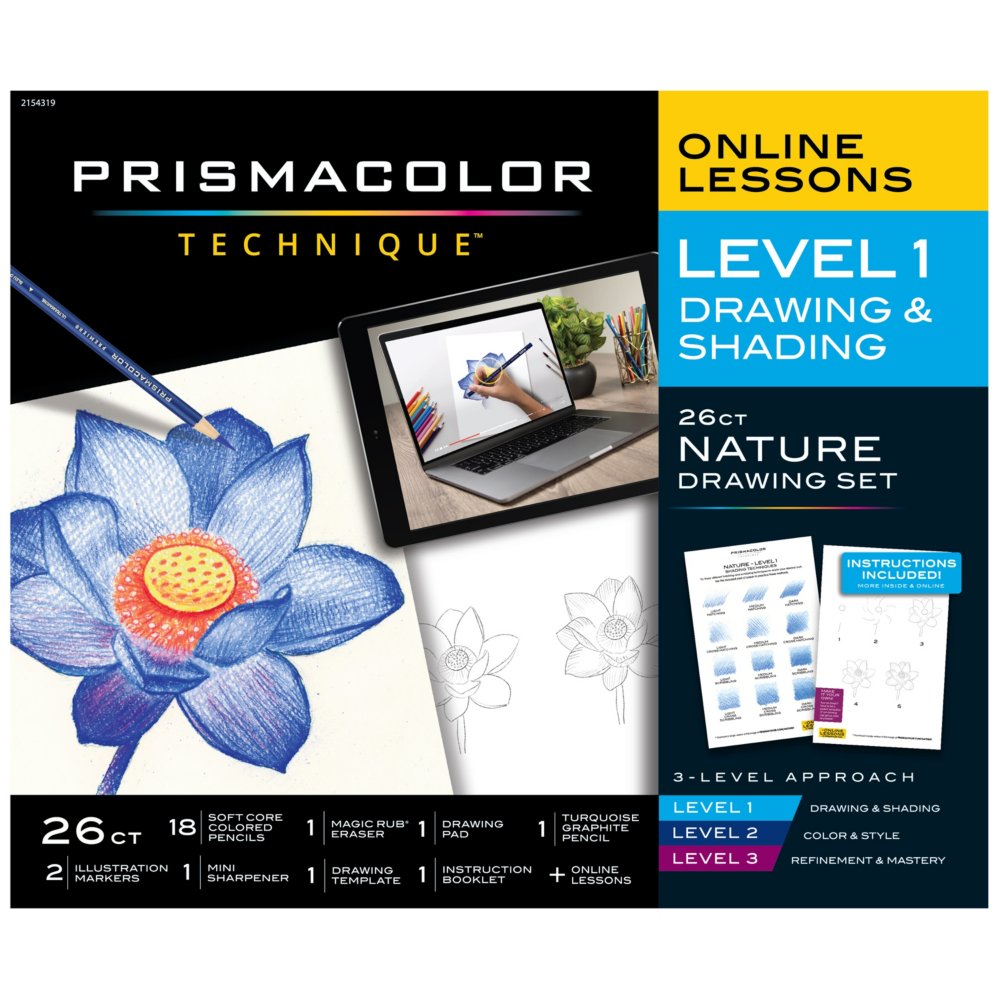 Prismacolor Technique, Art Supplies and Digital Art Lessons Technique, Art  Supplies with Digital Drawings Set, Level 1, How to Draw Animals Technique