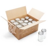 wide mouth mason jars with bands and lids packaged in box image number 1