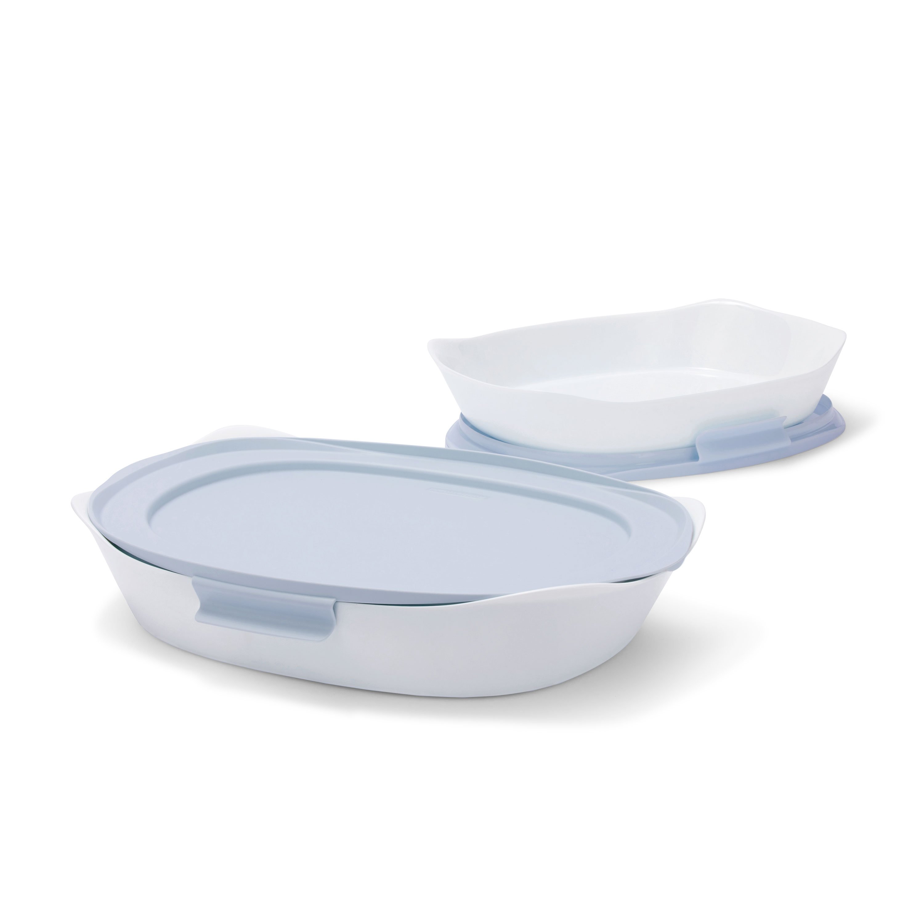 Rubbermaid® DuraLite™ Glass Bakeware, 4-Piece Set with Lids, Baking Dishes  or Casserole Dishes, 10” x 10” and 8” x 8” Square