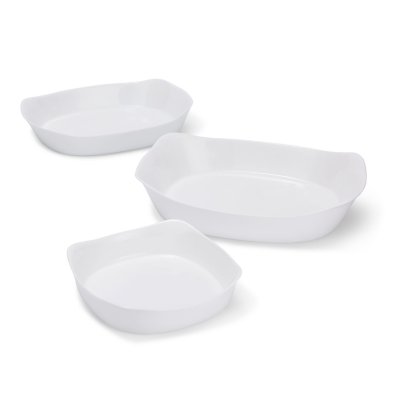 Rubbermaid® DuraLite™ Glass Bakeware, 3-Piece Set, Baking Dishes or Casserole Dishes, Assorted Sizes