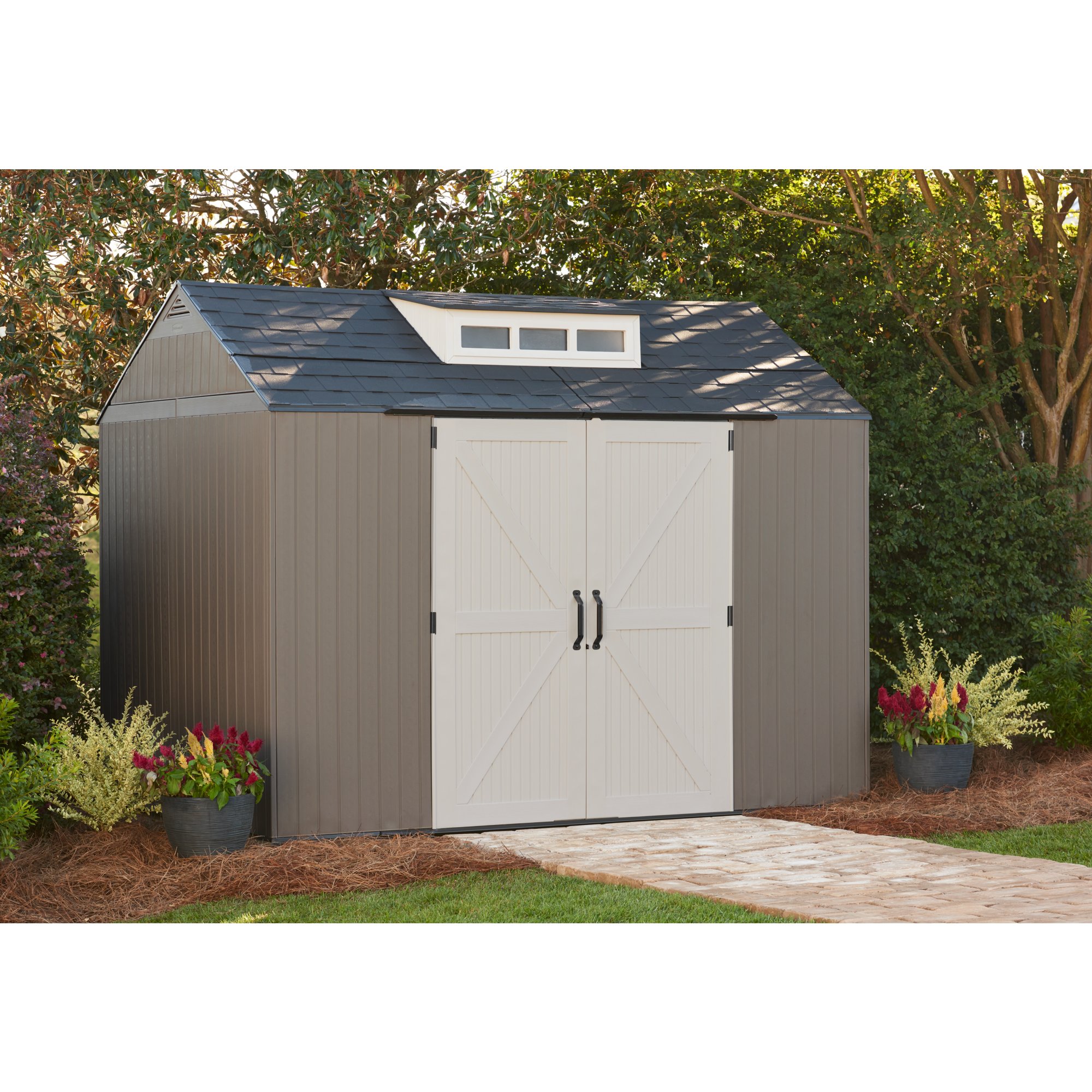 Rubbermaid 7x7 Ft Durable Weatherproof Resin Outdoor Storage Shed, Sand (2  Pack) - 260 - Bed Bath & Beyond - 37076965