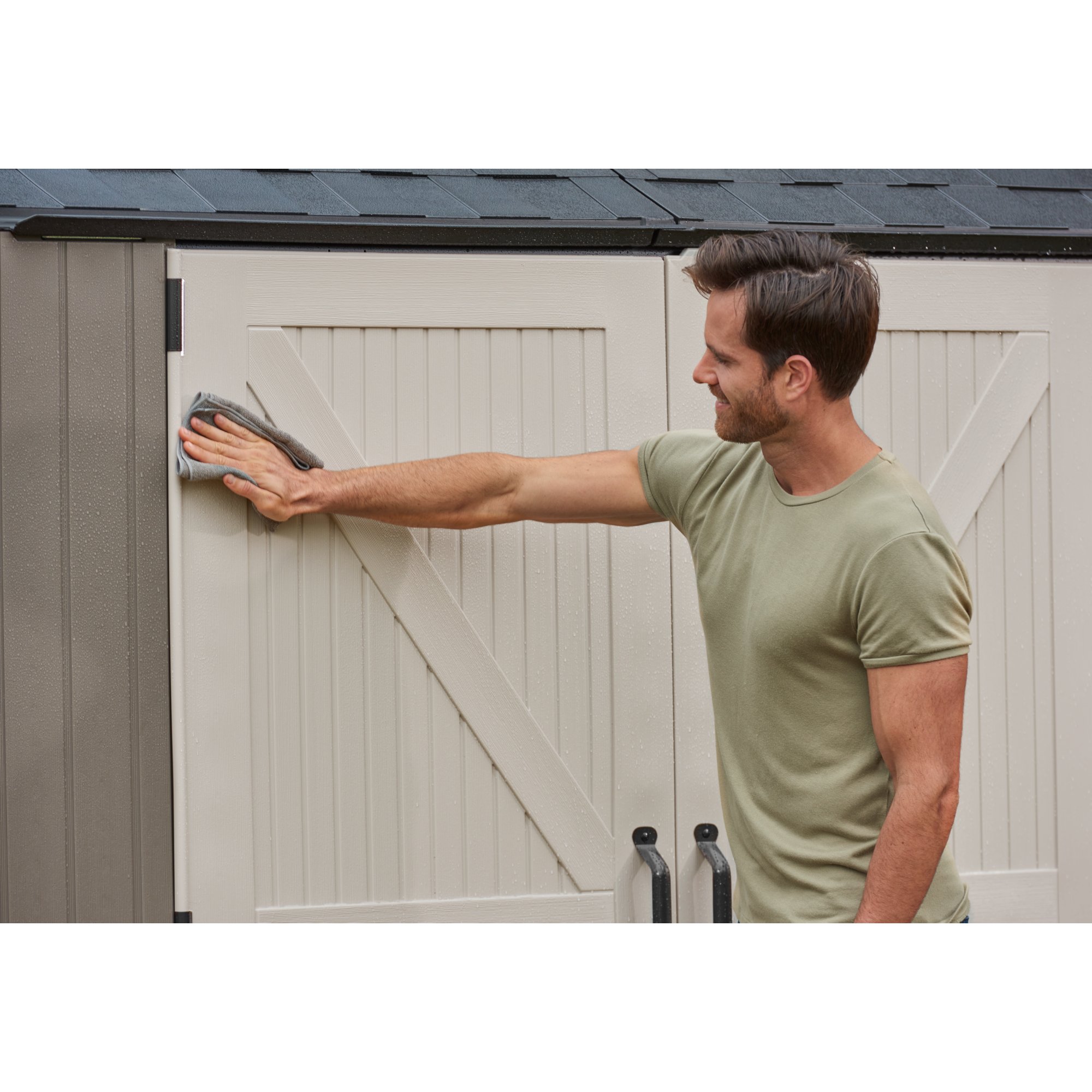 Rubbermaid 60-in x 79-in x 54-in Olive Resin Outdoor Storage Shed at