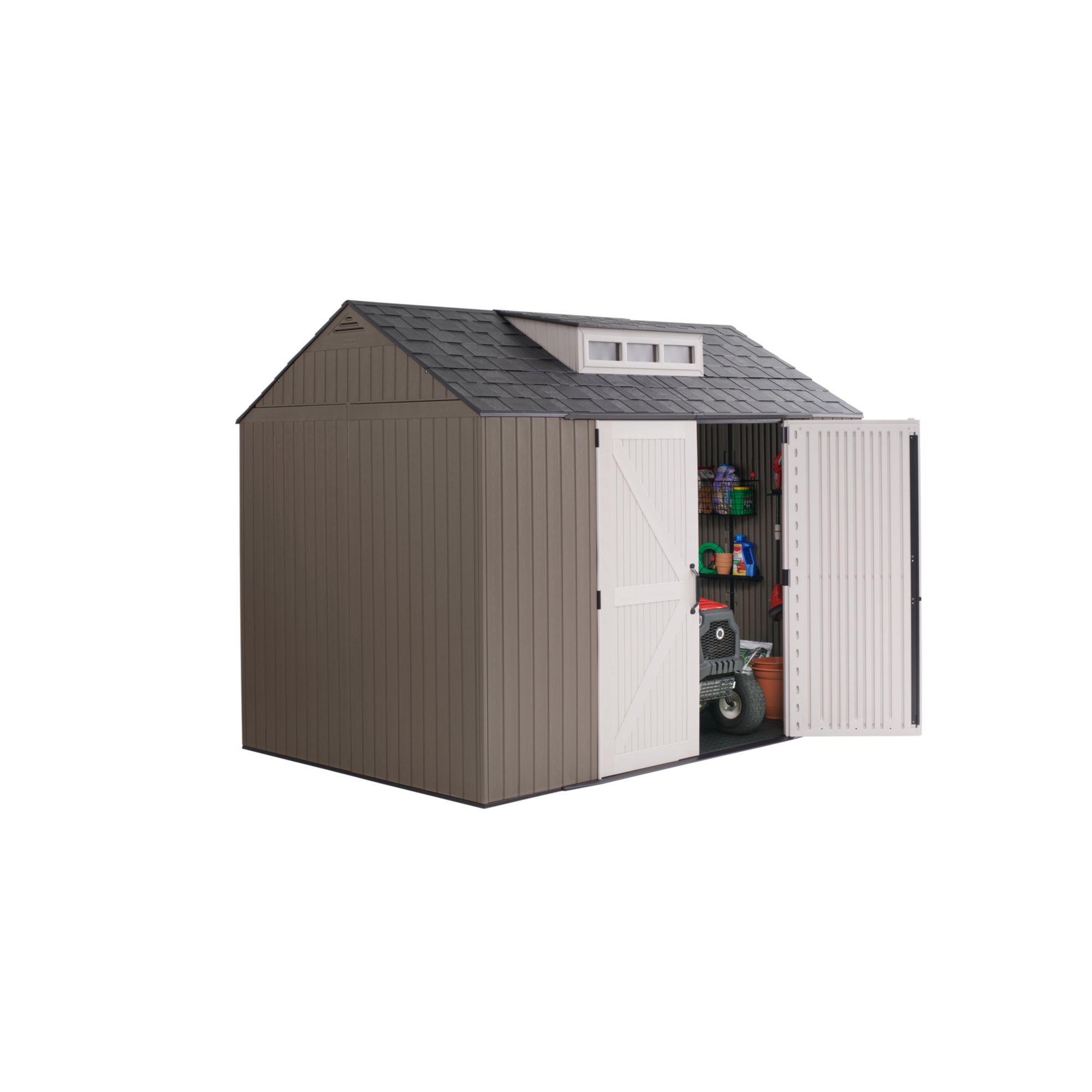 Rubbermaid 60-in x 79-in x 54-in Olive Resin Outdoor Storage Shed at