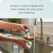 Unique 1-peiece nipple and collar makes for easy prep and cleaning baby bottle image number 4