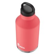 a stainless steal water bottle with twist cap, angled view image number 3