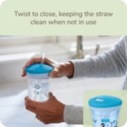 twist to close, keeping the straw clean when not in use sippy cup image number 2