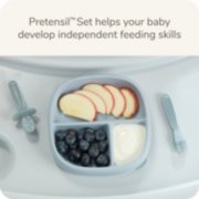 kids suction plate and utensils with food image number 2