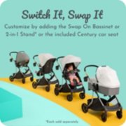 customize by adding the swap on bassinet 2 in 1 stand or included car seat image number 5
