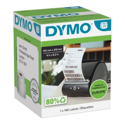 DYMO® Original Etiketten für LabelWriter™, 102 x 210 mm, Versandetikettenaufkleber, weiss, permanent, für LW 4XL & 5XL und DHL format
