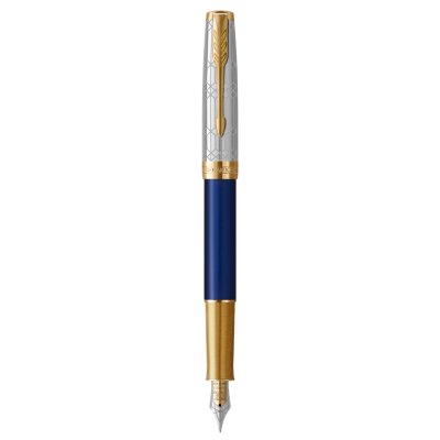 Parker Aster Matte Blue Gold Trim GT Ballpoint Pen Gift Box Blue Ink Fine Point 