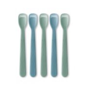 five blue and green spoons lined up image number 1