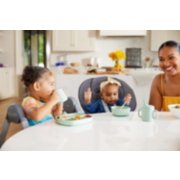 infants eating from baby tableware and utensils image number 9