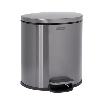 Stainless Steel Semi-Round Step-On Trash Can