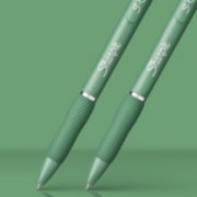 Sharpie S-Gel, Gel Pens, Medium Point (0.7mm), Frost Blue & White Pearl  Barrels, Black & Blue Ink