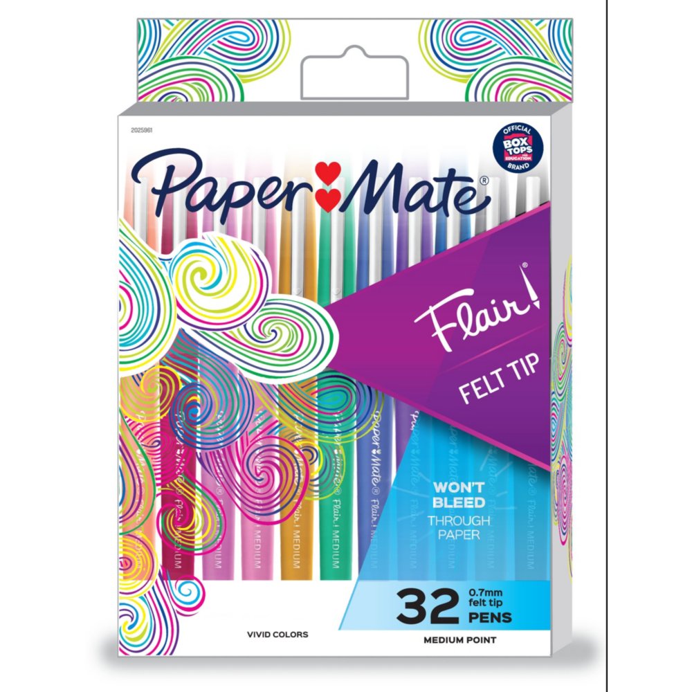 PaperMate Flair Felt Tip Pens 0.7mm tip Pastel 24 Pack