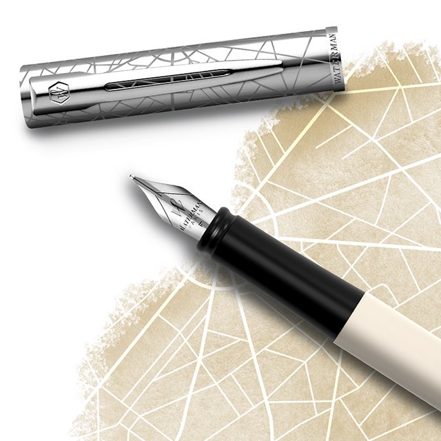 Penna Stilografica Allure Deluxe Waterman Punta Fine 2174511 Bianco  3026981745119