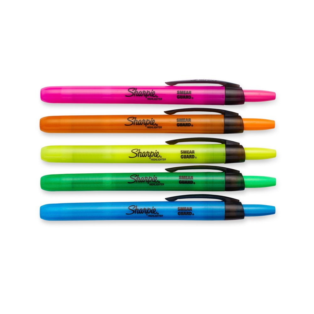 Retractable original SHARPIES-clicks like a pen, writes like a Sharpie,  $1.65 each.