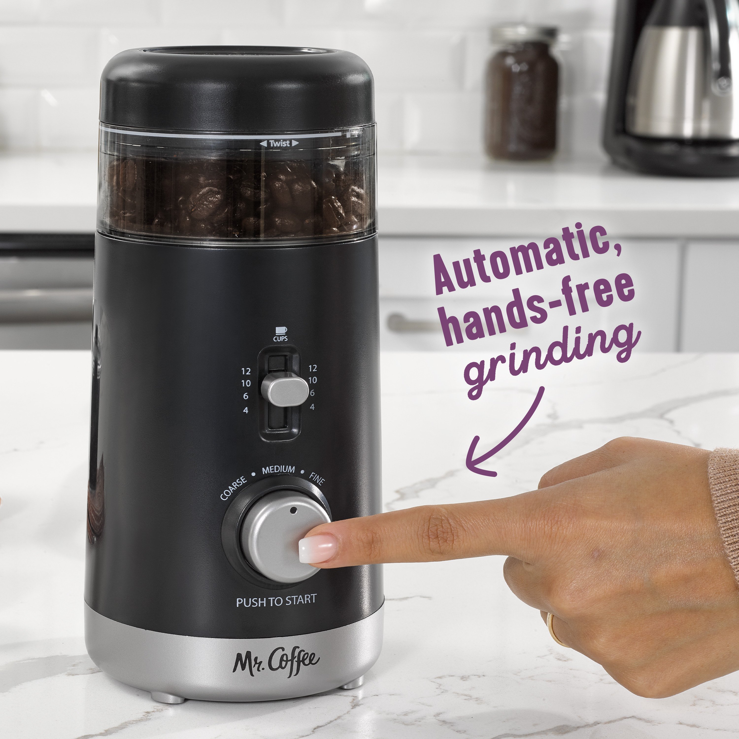 Mr. Coffee 12 Cup Electric Coffee Grinder with Multi Settings, Black, 3  Speed - IDS77