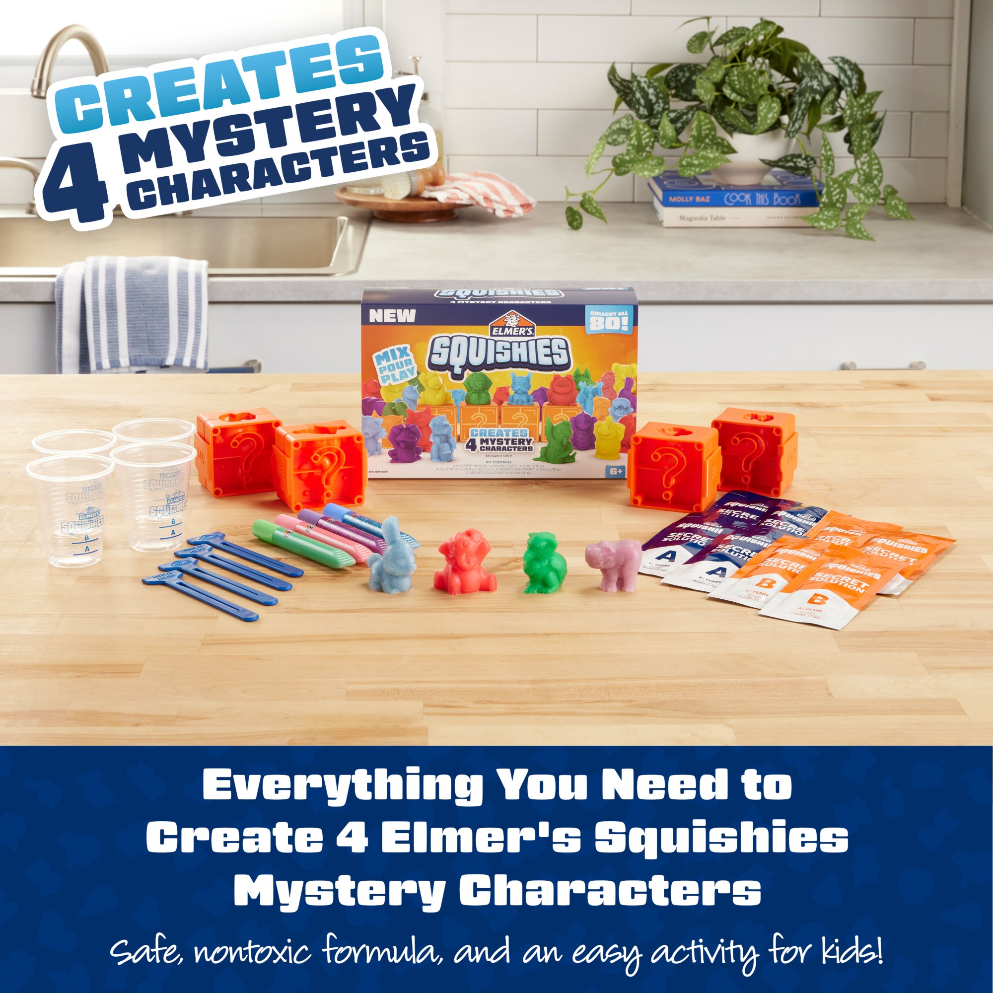 Elmer's Squishies Kit, 4 Mystery Characters | Elmers
