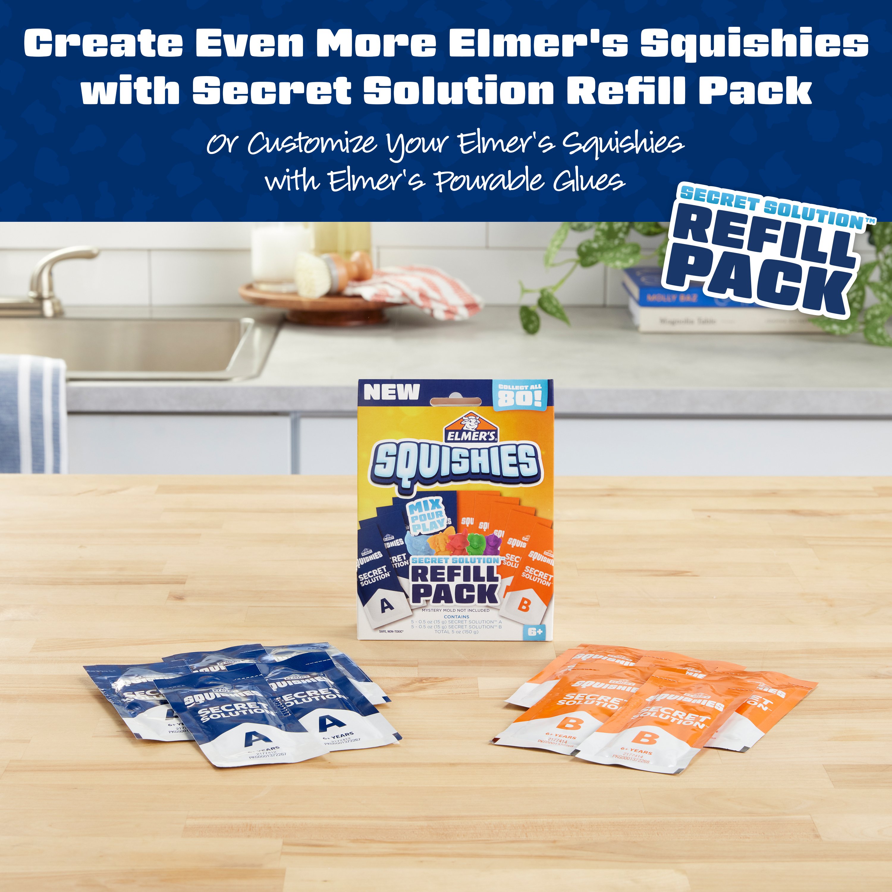 Elmer's Squishies Kit, 4 Mystery Characters | Elmers