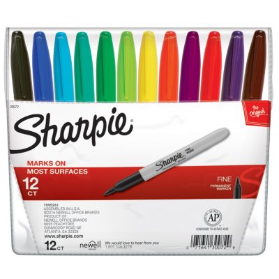 Sharpie 34pk Permanent Markers Fine Tip Multicolored