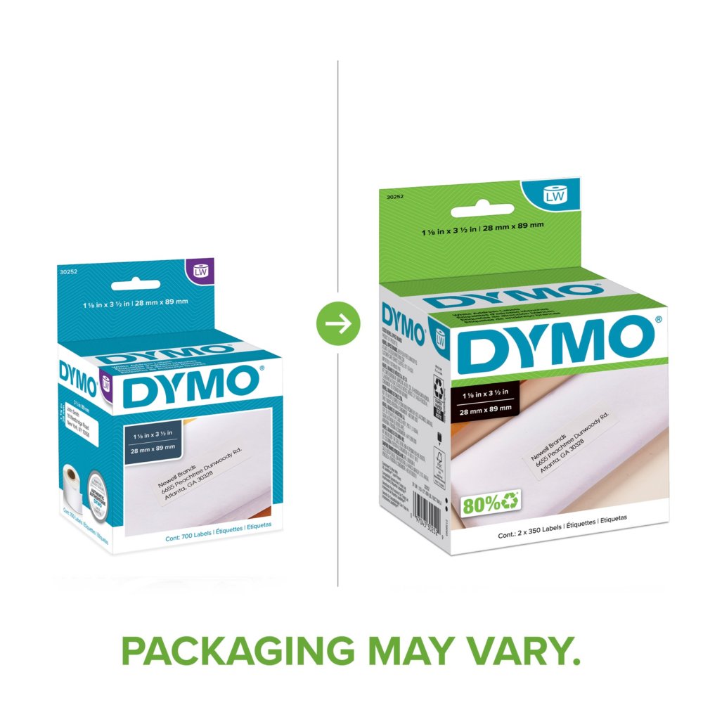 Dymo LV-30254 Compatible Clear Address Labels 