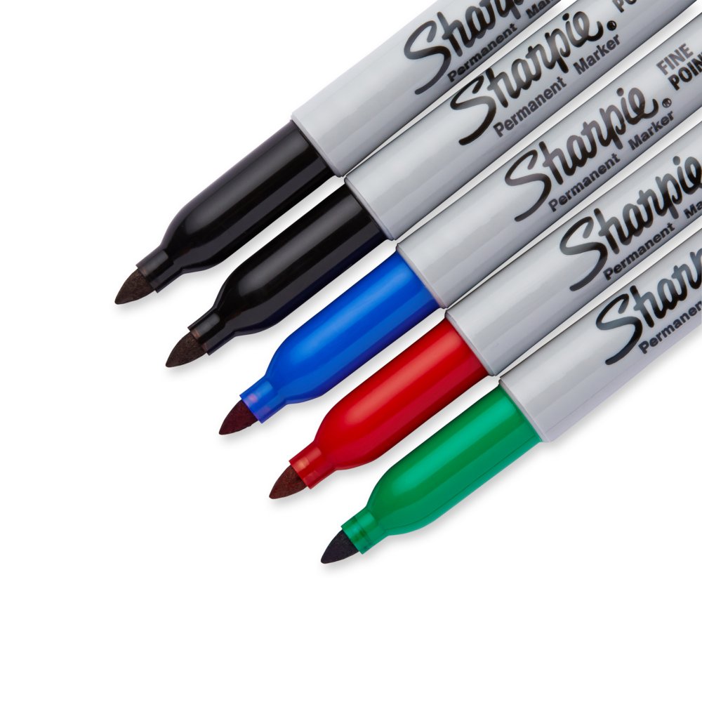 Sharpie Fine Tip Permanent Marker, Fine Bullet Tip, Assorted 80s Glam Colors, 24/Pack