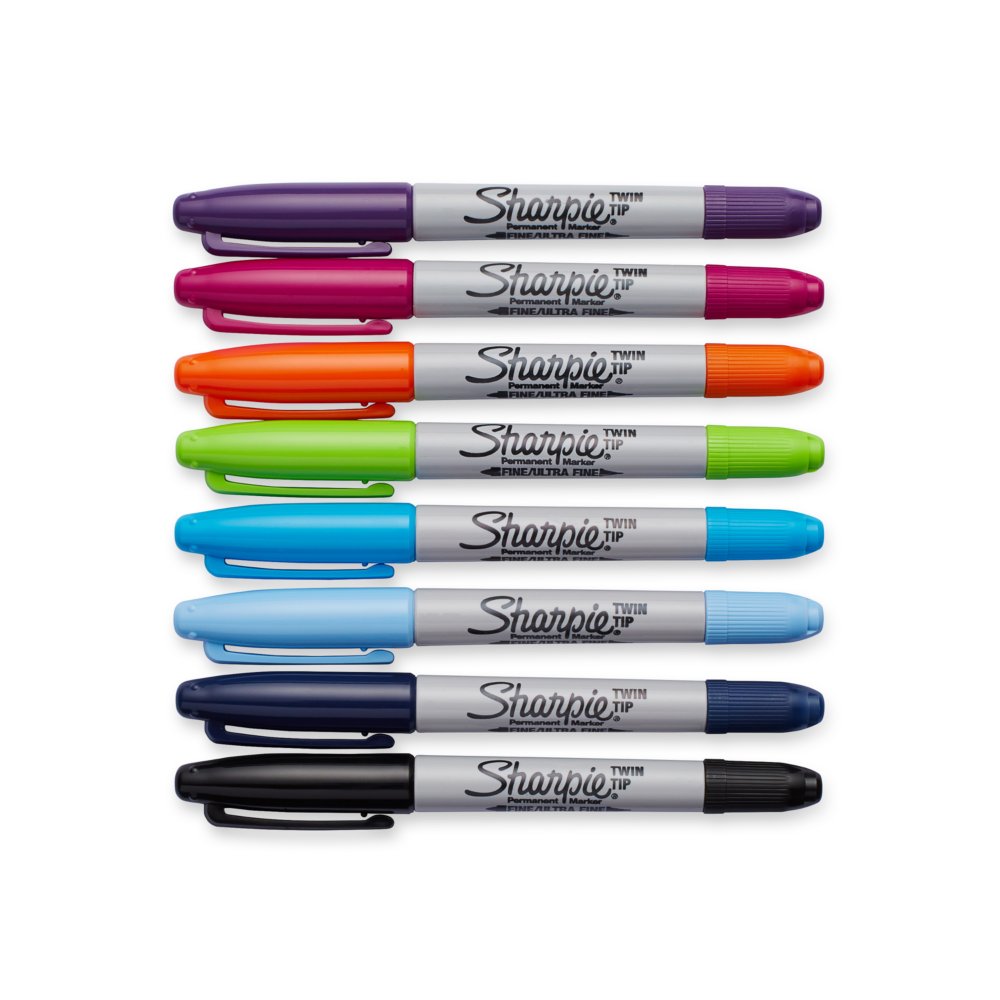 Sharpie Twin Tip Permanent Marker Pen Navy Blue Ultra Fine and