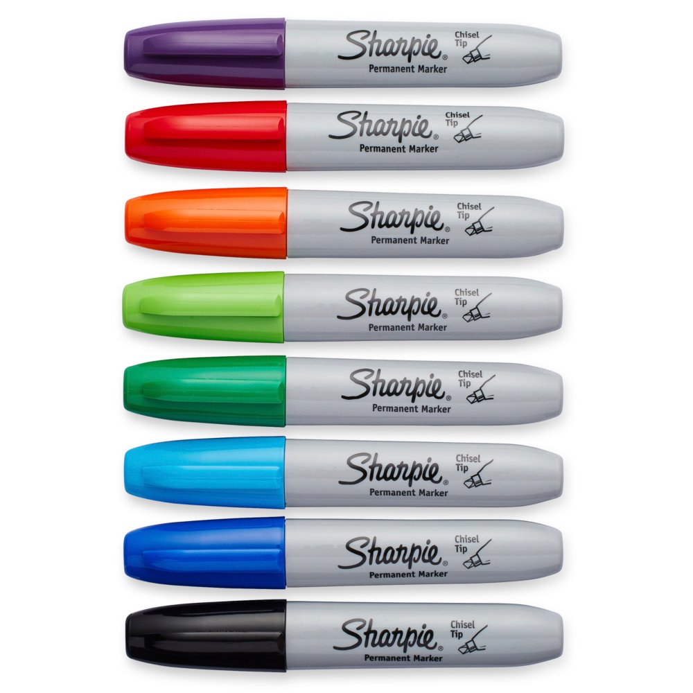 Sharpie Chisel Tip Permanent Markers - Wide Marker Point - Chisel