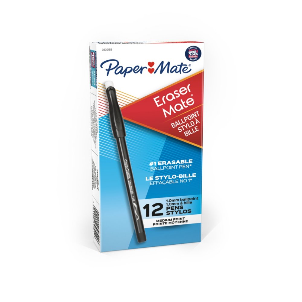 Paper Mate EraserMate Erasable Pens, Medium Point (1.0mm)