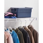 Rubbermaid closet organizing wire shelf with hanger bar in wardrobe closet image number 4