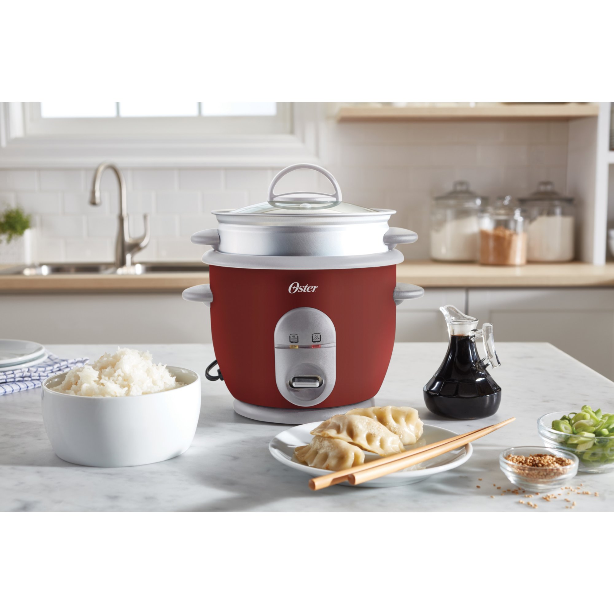 Best Buy: Oster 10-Cup Multiuse Rice Cooker Stainless-Steel/White 4721