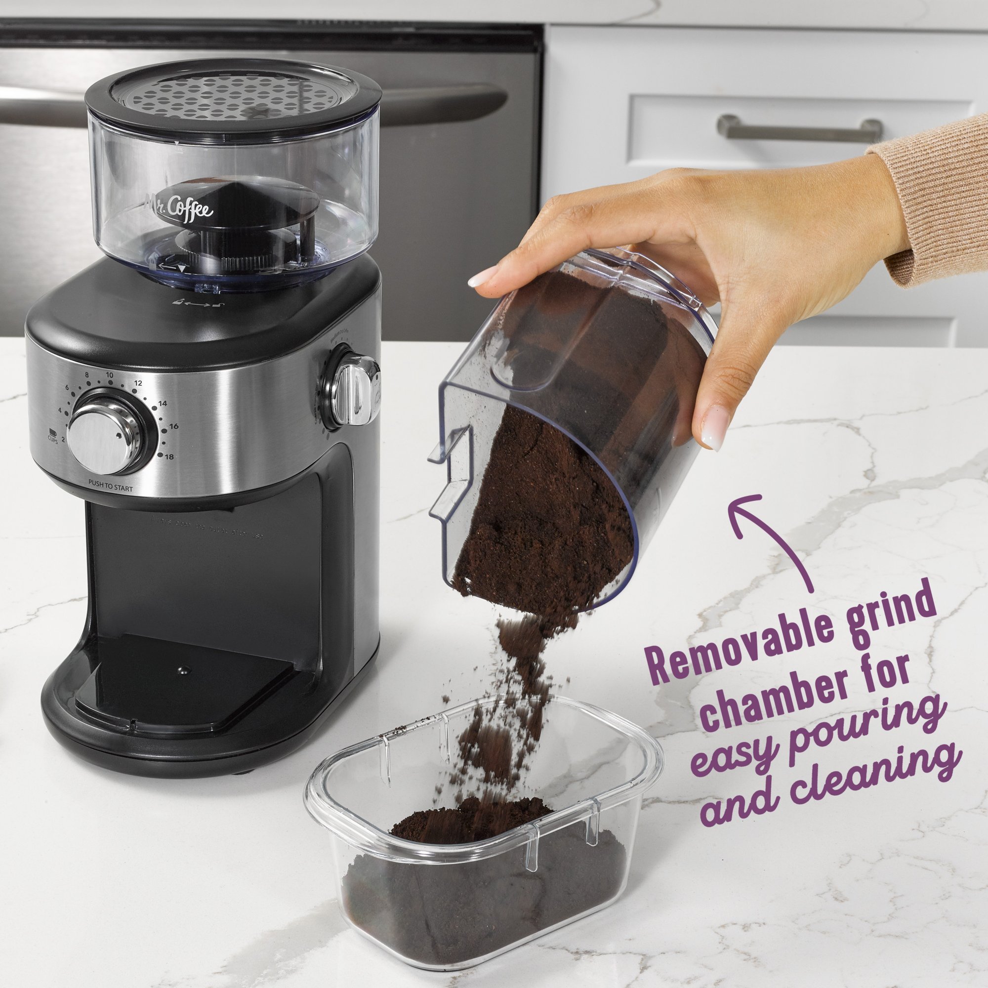  Kaffe Coffee Grinder Electric. Best Coffee Grinders for Home  Use. (14 Cup) Easy On/Off w/Cleaning Brush Included. Stainless Steel: Home  & Kitchen