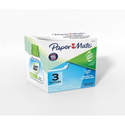 Paper Mate Liquid Paper Fast Dry Correction Fluid, 22 ml, 3 Count