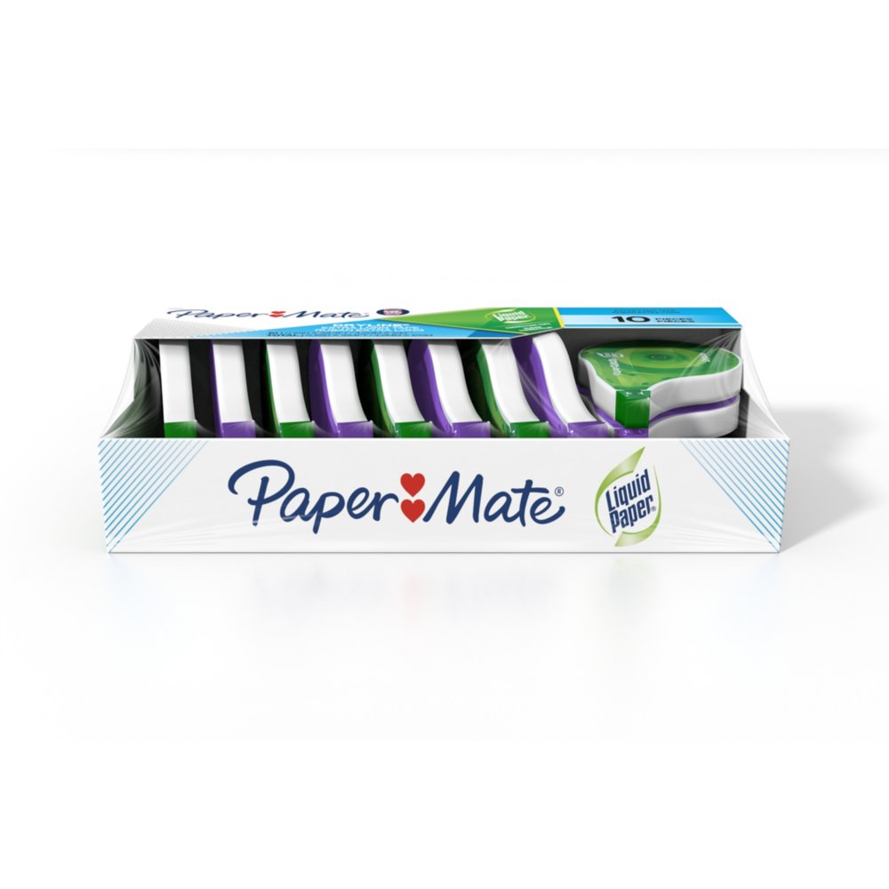 Papermate Liquid Paper Dryline Grip White Out Correction Tape Each