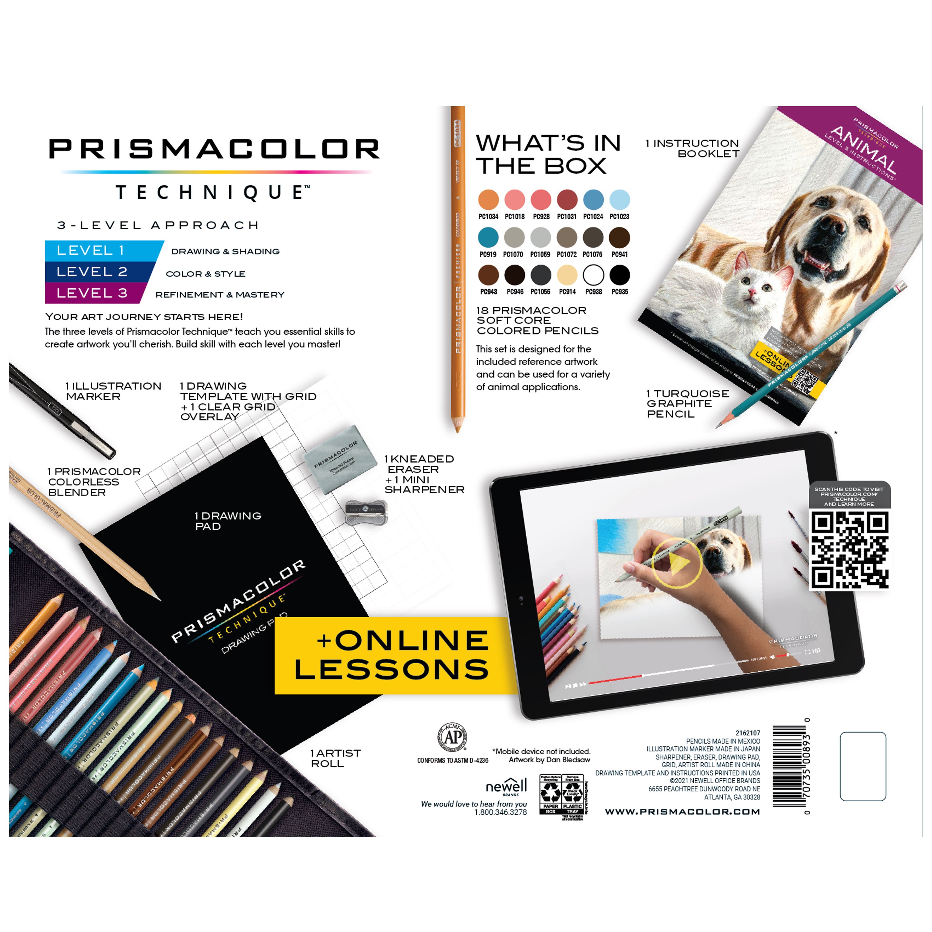 Prismacolor Technique, Art Supplies and Digital Art Lessons, Animal Drawing  Set Bundle, Levels 1-3, 54 Count & Technique, Art Supplies and Digital Art