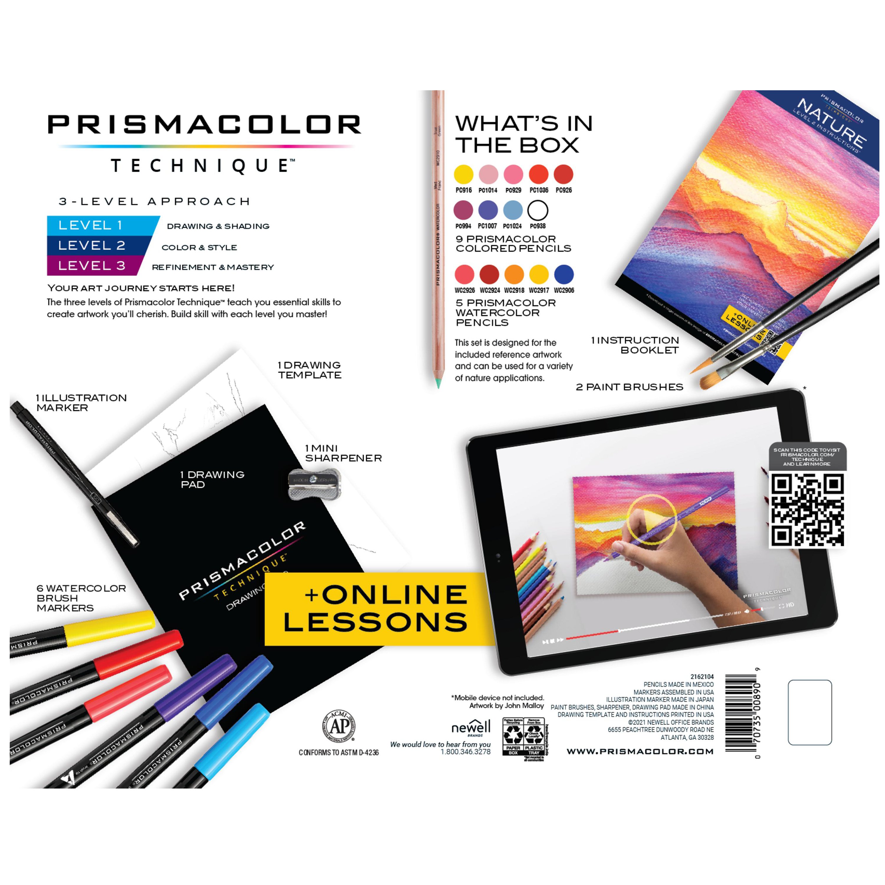 Prismacolor Technique Art Supplies with Digital Art Lessons Level 1 Bundle  47ct
