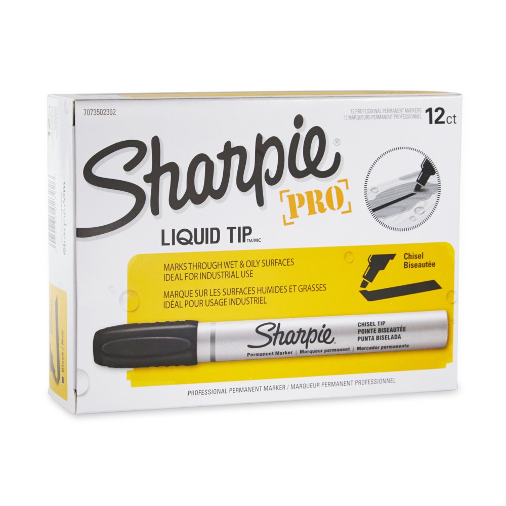 Sharpie Pro Bullet Tip - Marcador permanente de fuerza industrial, punta de  viñeta, tinta negra, paquete de 8