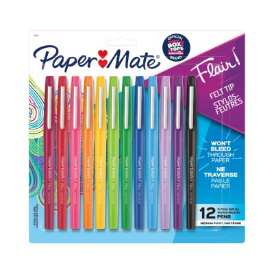 Paper Mate Flair Original Fibre Tip Pen Medium 1.0mm Pack of 12 