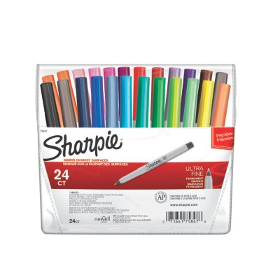 Sharpie Permanent Markers, Fine, Assorted - 12 markers