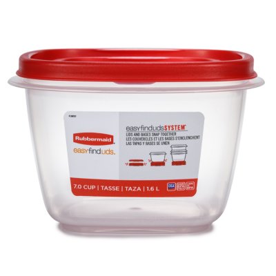 Utensilux Rubbermaid Storage Containers, Easy Find Lids, Teal, 7 cup, Flex  & Seal, Leak Proof Lids, Food Storage Set, Clear Meal Prep Flex Containers