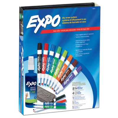 7520013527321 Dry Erase Marker Kit with Organizer, Chisel Tip, Assorted,  6/Kit