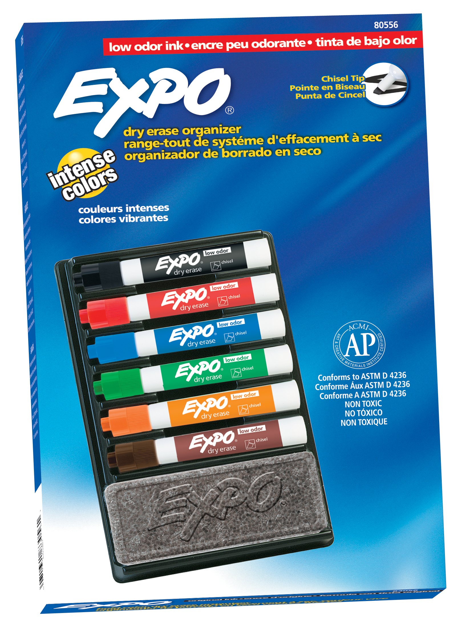 7520013527321 Dry Erase Marker Kit with Organizer, Chisel Tip, Assorted,  6/Kit