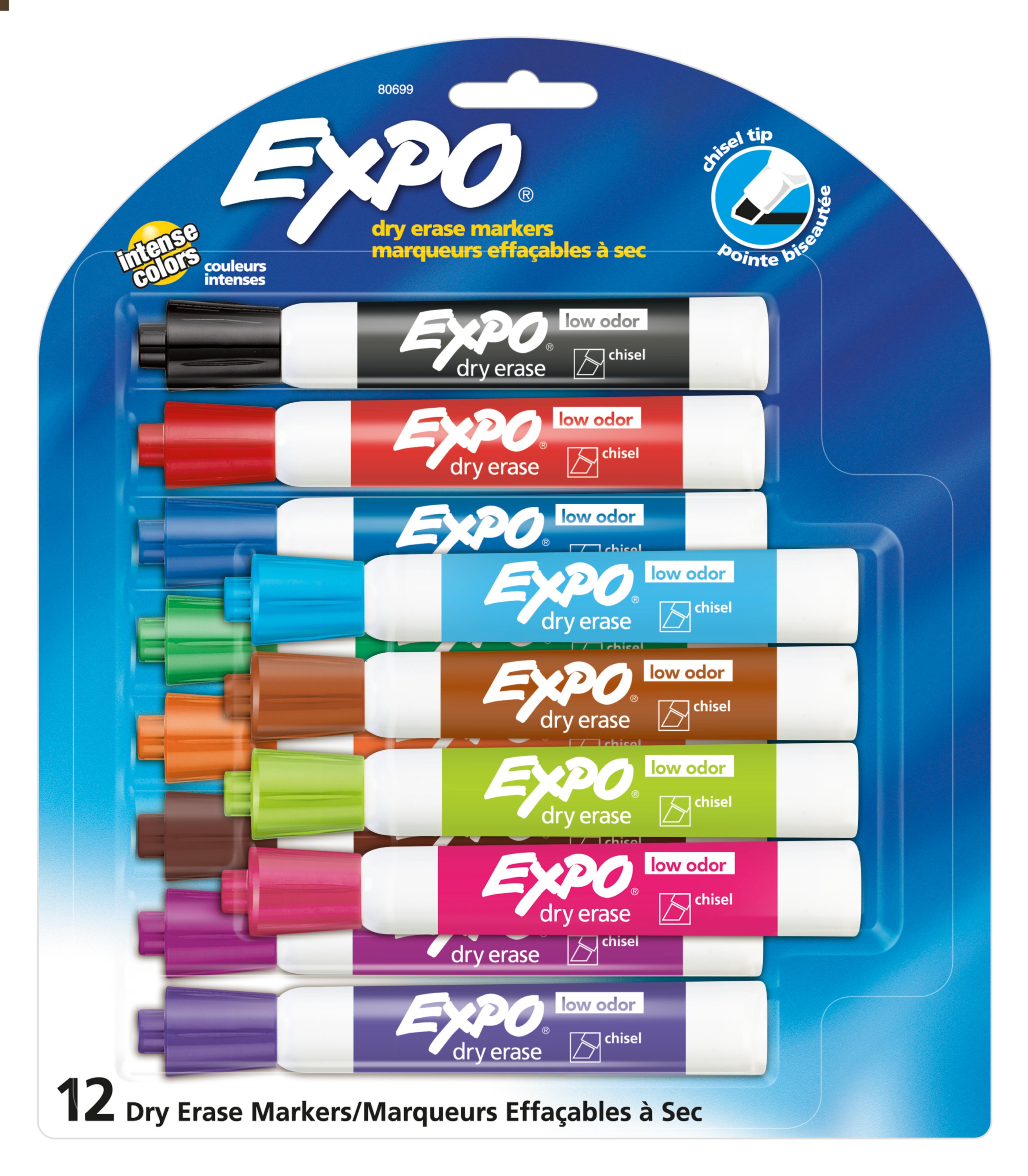 EXPO Low Odor Dry Erase Markers, Chisel Tip Expo