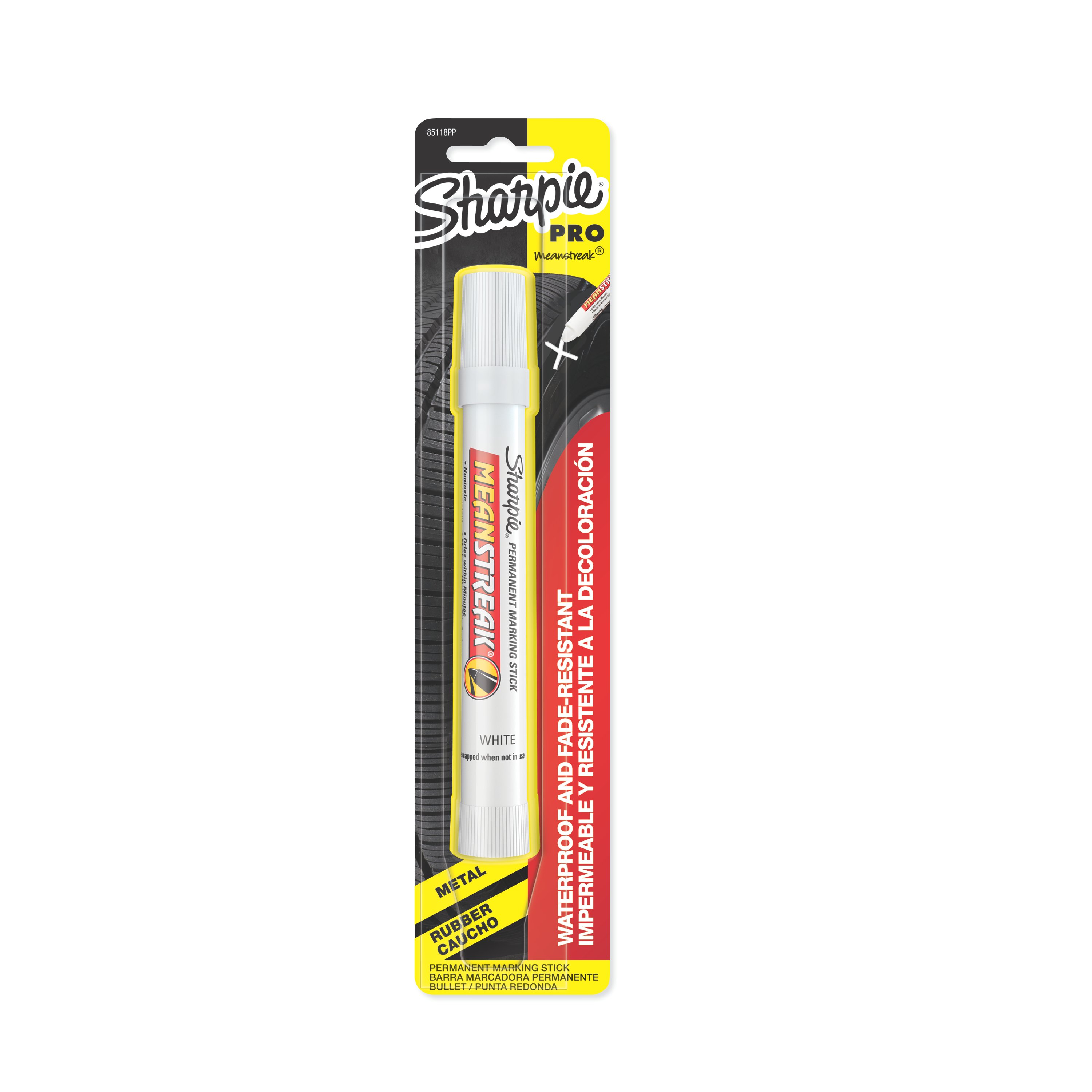 Sharpie Mean Streak Permenant Marking Stick, White, Extra Bold Tip, Bullet,  1/EA