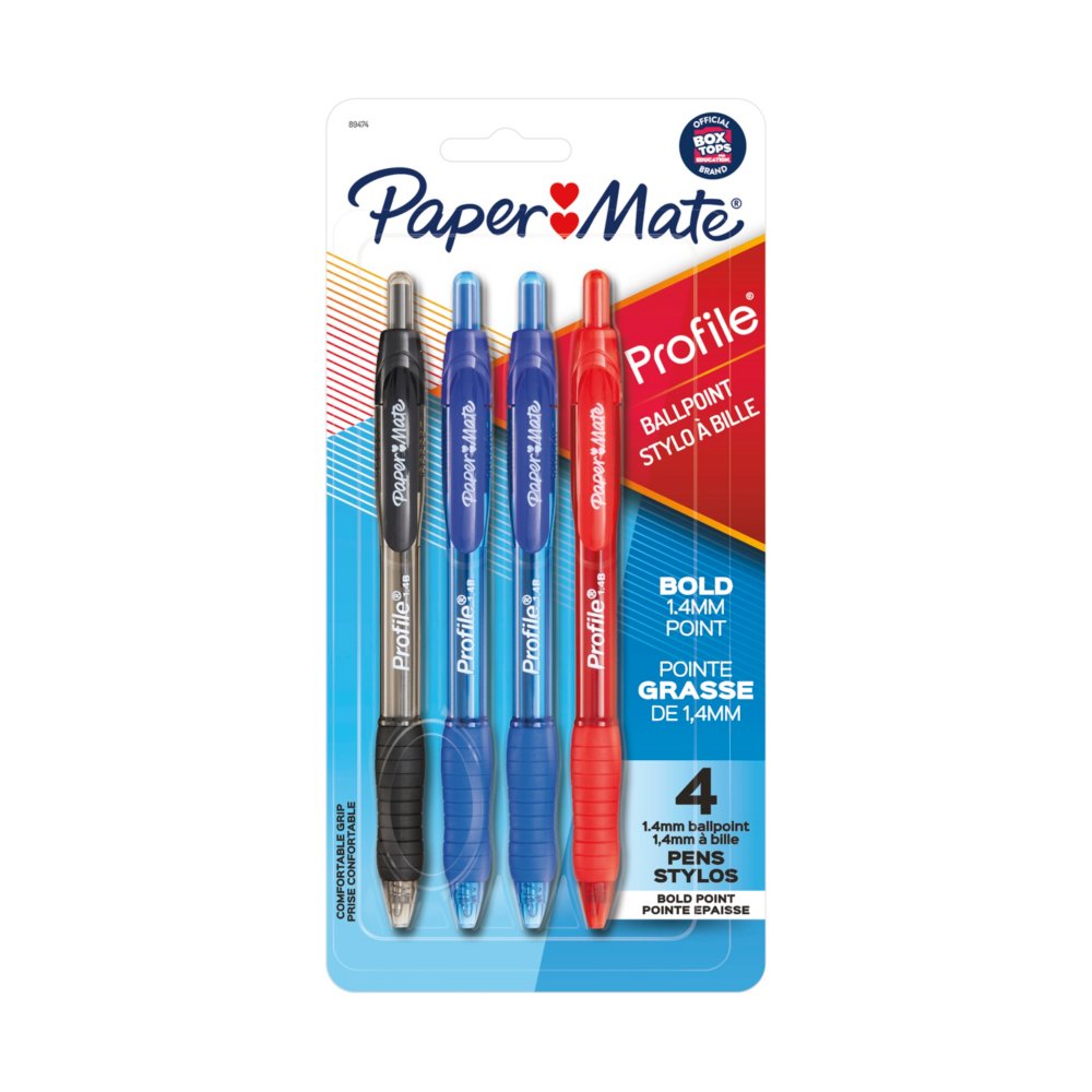 Paper Mate Profile Retractable Ballpoint Pens, Bold Point (1.4mm ...