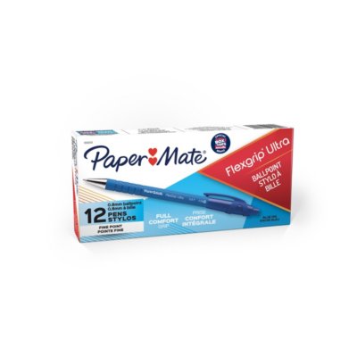 Paper Mate Flexgrip Gel - Stylo bille encre gel rétractable pointe moyenne  0,7 mm - 4 couleurs assorties