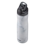 couture auto seal chill insulated water bottle in white marble image number 2