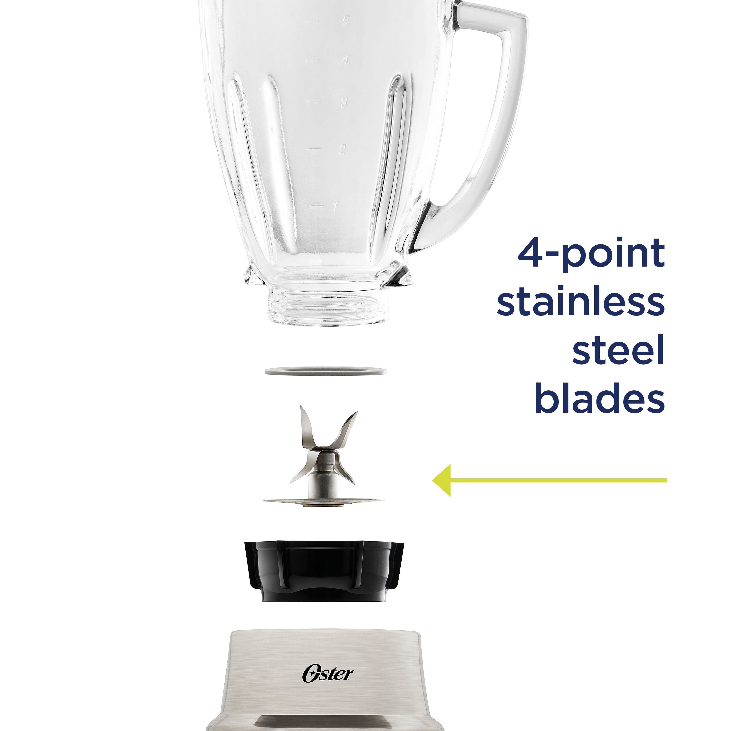 Oster One Touch Blender with Auto Programs and 6 Cup Boroclass Glass Jar
